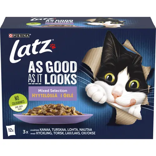 korm-dlia-koshek-latz-12-x-85-g-v-zhele-agail-mixed