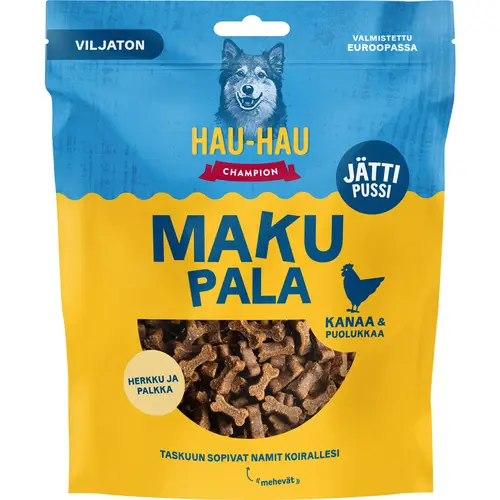 lakomstvo-dlia-sobak-hau-hau-500-g-bezzernovoe-so-vkusom-kuritsy-i-kliukvy