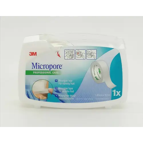 Лента из микропористого волокна, белая, 1,25 см x 9,1 м