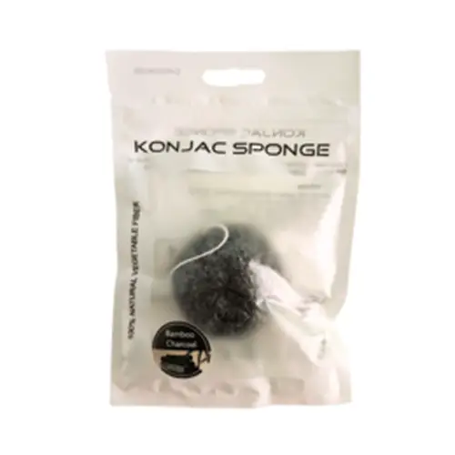Спонж Konjac для комбинированной кожи, черный, 1 шт.