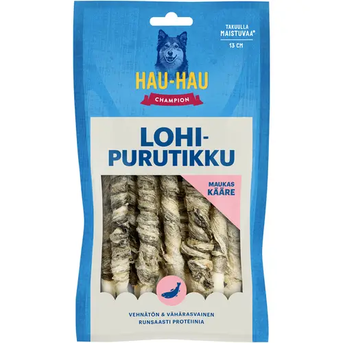 Лакомство для собак Hau-Hau Champion 100 г, жевательная палочка со вкусом лосося