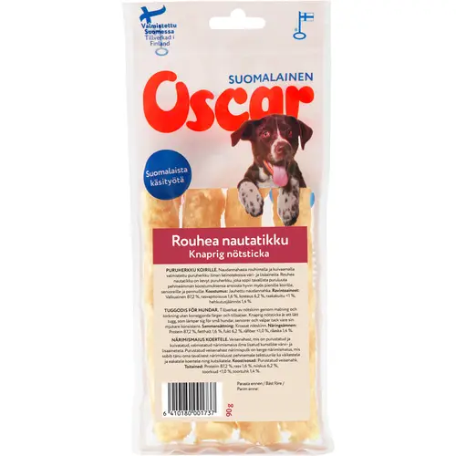 Жевательное лакомство для собак Oscar, 90 г, грубая говяжья палочка