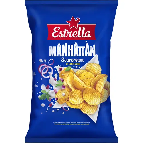 Картофельные чипсы Estrella 275 г Manhattan Sourcream & Onion