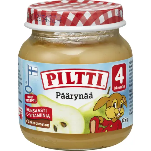Фруктовое пюре Piltti 125 г Груша 4 месяца