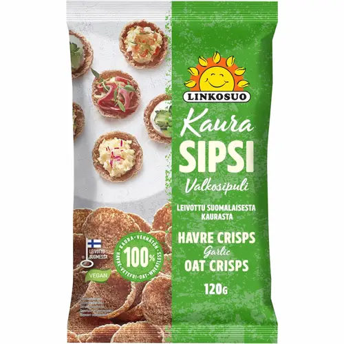 Овсяные чипсы Linkosuo 120 г чеснок