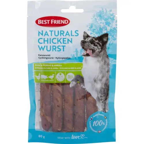 Лакомство для собак Best Friend 80 г Куриная колбаса Naturals