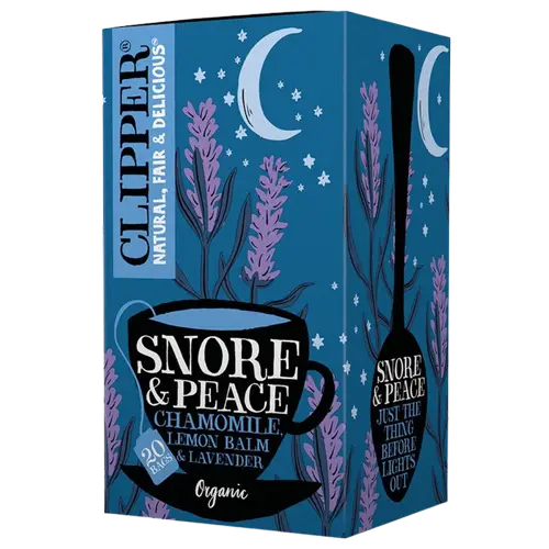 Clipper Snore & Peace - травяной чай с ромашкой, мелиссой и лавандой, 20 чайных пакетиков