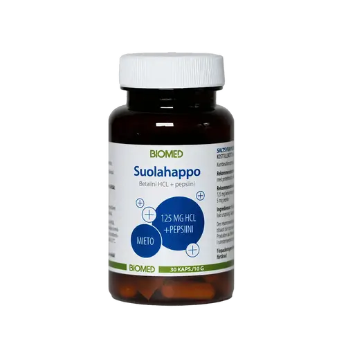 Биомед соляная кислота бетаин гидрохлорид + пепсин 30 капсул