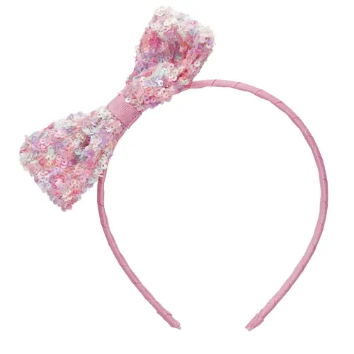 Детская повязка на голову Miny розовый бант