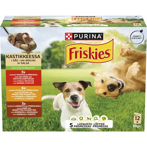 Корм для собак Friskies 12 x 85 г для взрослых в соусе