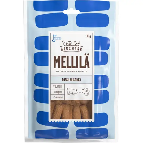 Dog treat Dagsmark 100 g Mellilä piggy blueberry