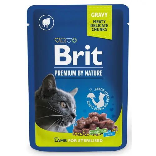 Корм для кошек Brit Premium 100 г ягненок в соусе для стерилизованных кошек