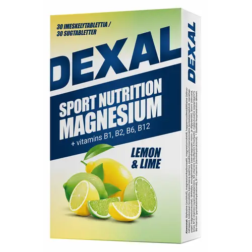 Dexal Sport Nutrition - Магний + витамины группы B, лимон-лайм, 30 леденцов