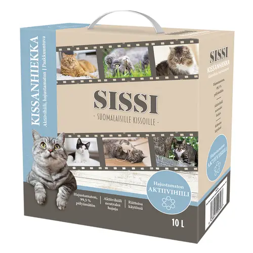Наполнитель для кошачьего туалета Sissi 10 л с активированным углем