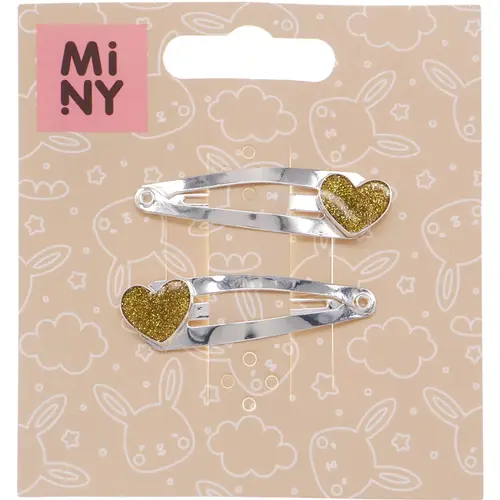 Шпилька для волос Miny 2 шт. золотое сердце
