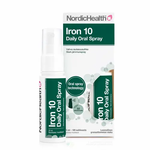 Спрей для ежедневного использования Nordic Health Iron 10 - с сильным содержанием железа 25 мл