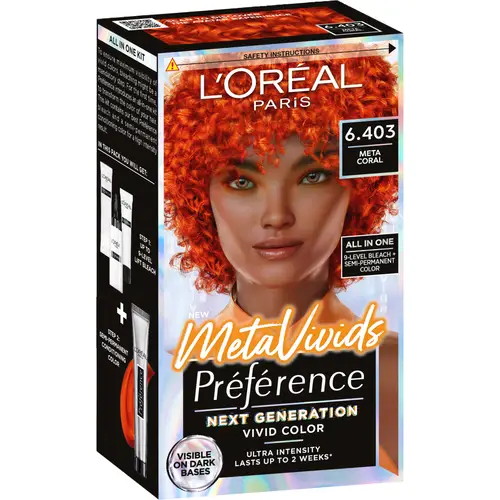 Краска для волос Loreal Preference Metavivids 6.403 Коралловое осветление и тонирование