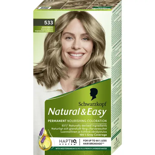 Краска для волос Schwarzkopf Natural & Easy 533 Nordic Ash Blonde