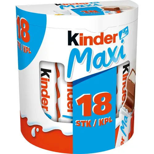 Шоколадный батончик Kinder Maxi 18 штук по 378 г