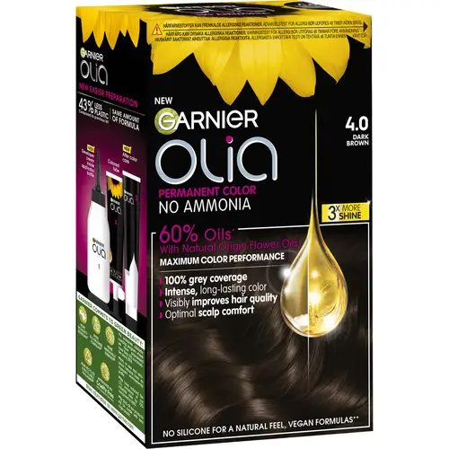 Стойкая краска Garnier Olia 4.0 Темно-коричневый