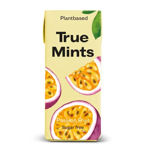True Mints Passion Fruit - Пастилки из ксилита, маракуйя 13 г - Без сахара