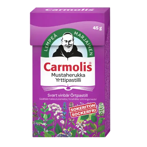 Леденцы Carmolis Herbal со вкусом черной смородины, 45 г — дата 03/2026
