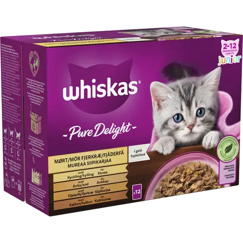 Корм для кошек Whiskas 12 x 85 г Junior Pure Delight Poultry treats