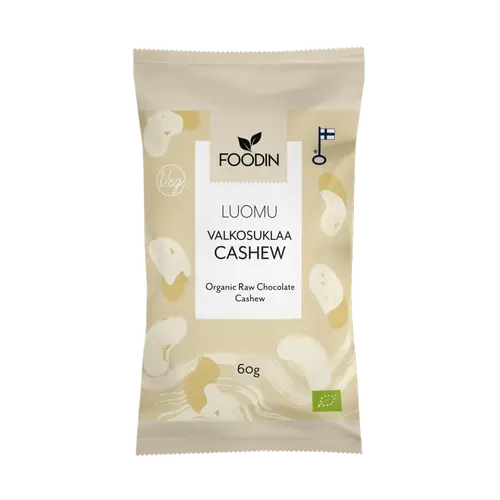 Белый шоколад Foodin с кешью, органический, 60 г