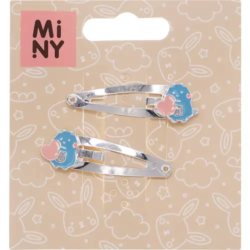 Заколка для волос Miny 2 шт. серебристо-синяя