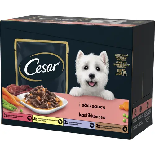 Корм для собак Cesar 12 x 100 г Ассорти из пакетиков в соусе