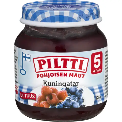 Ягодное пюре Piltti 125 г Pohjoisen Maut Kuningatar 5 месяцев