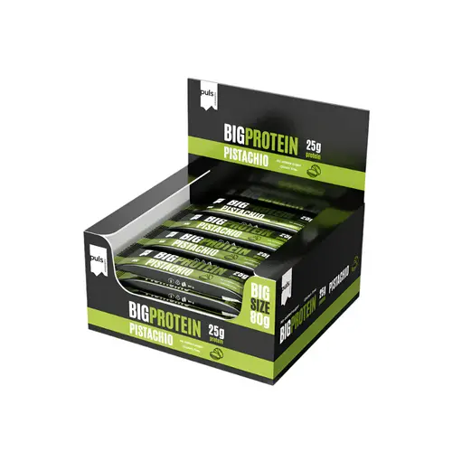 Puls Nutrition BIG PROTEIN Фисташки - Протеиновый батончик Фисташки 12 шт. x 80 г Оптовая упаковка