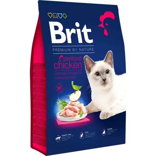 Корм для кошек Brit Premium 8 кг с курицей для стерилизованных кошек