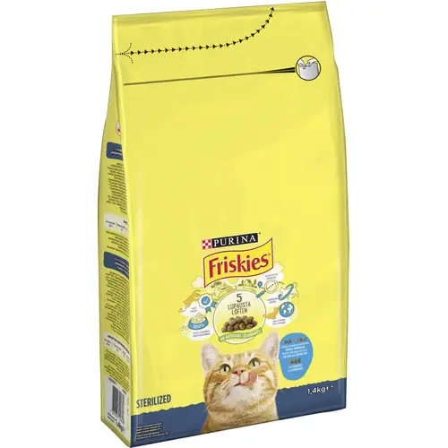 Корм для кошек Friskies 1,4 кг для стерилизованных кошек с лососем и овощами