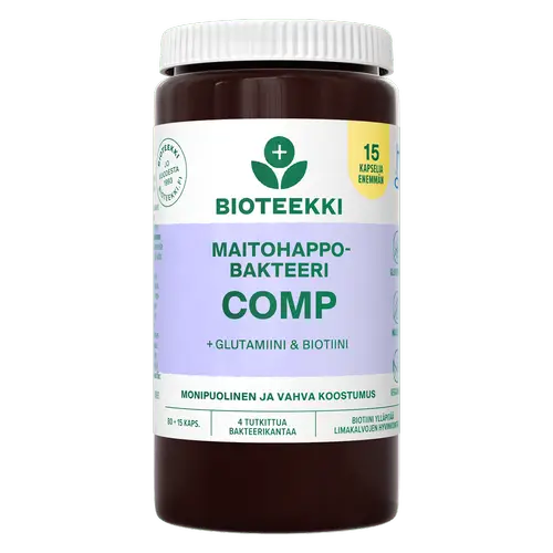 Bioteekki Молочнокислые бактерии COMP + Глютамин и Биотин 80 + 15 капсул - лот