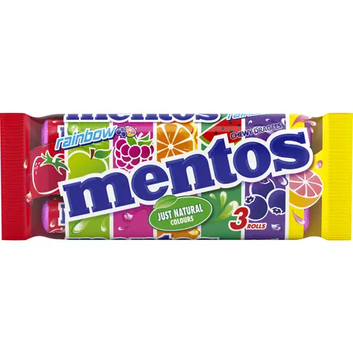 Mentos Rainbow 3 х 37,5 г фруктовой пастилы