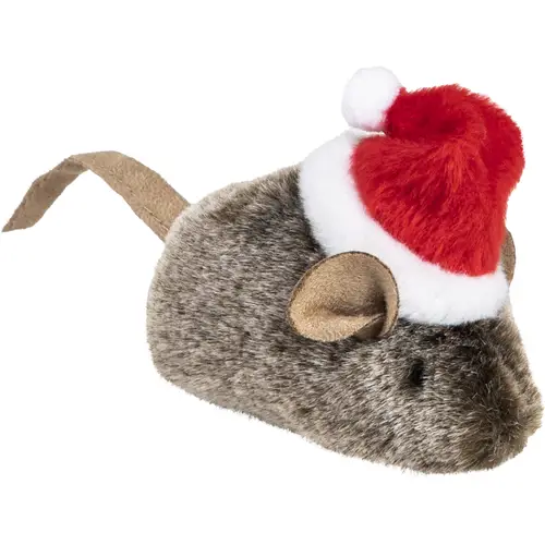 Игрушка для кошек "Рождественская мышка с эльфийской палочкой"