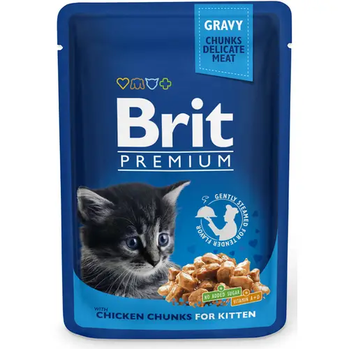 Корм для кошек Brit Premium Cat 100 г курица в соусе для щенков