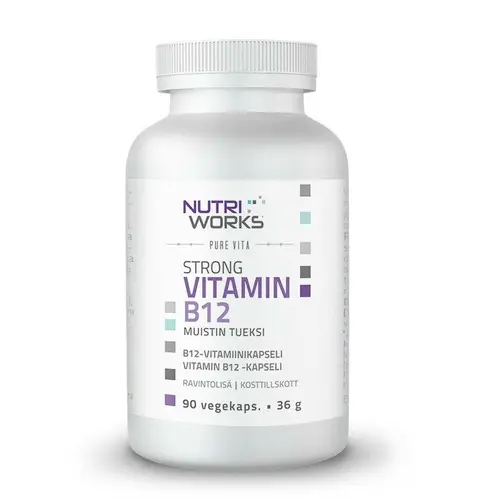 Nutri Works Strong Vitamin B12 - Сильный витамин B12 в капсулах 90 капсул.