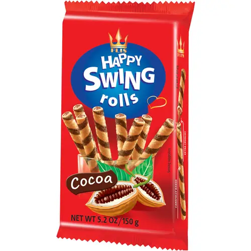 Вафельный рулет Happy Swing Rolls 150 г какао