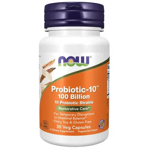 Now Foods Probiotic-10 100 миллиардов - сильный пробиотик 30 капсул.