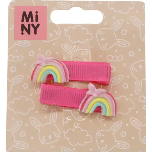 Шпилька для волос Miny 2 шт. радужно-розовая