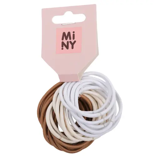 Резинка для волос Miny 24 шт. белая, бежевая, коричневая
