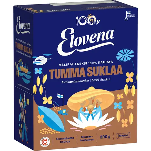 Печенье-закуска Elovena 10 x 30 г темный шоколад