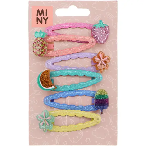 Детская заколка для волос Мини-фрукты 6 шт/коробка