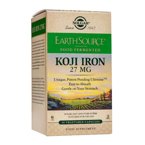 Solgar Earth Source Food Ферментированное железо Кодзи - Препарат железа 30 растительный.