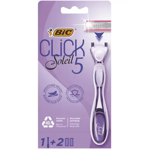 Рукоятка лезвия Bic Click Soleil 5 + 2 сменных лезвия