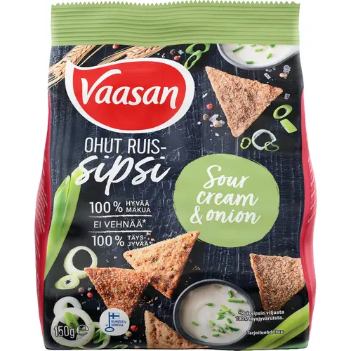 Ржаные псипси Vaasa 150 г Сметана и лук