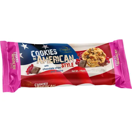 Печенье Bogutti 120 г в американском стиле шоколад-изюм