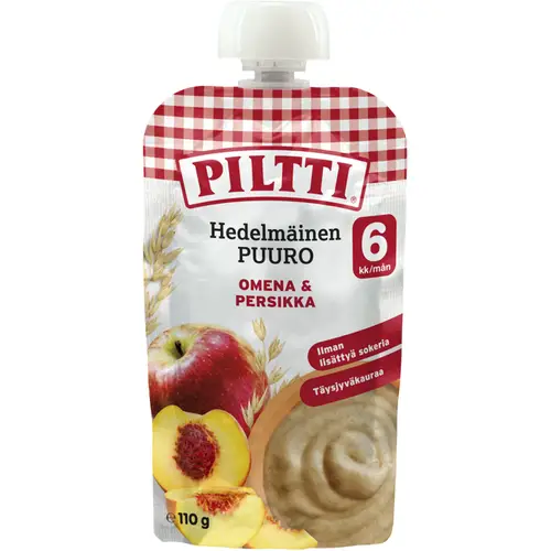 Фруктовая каша Piltti 110 г Яблоко-персик 6 месяцев